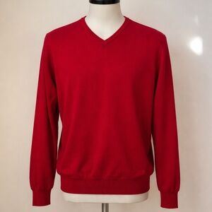 Classic Men’s V-Neck Lightweight Knit Sweater size L made in Italy